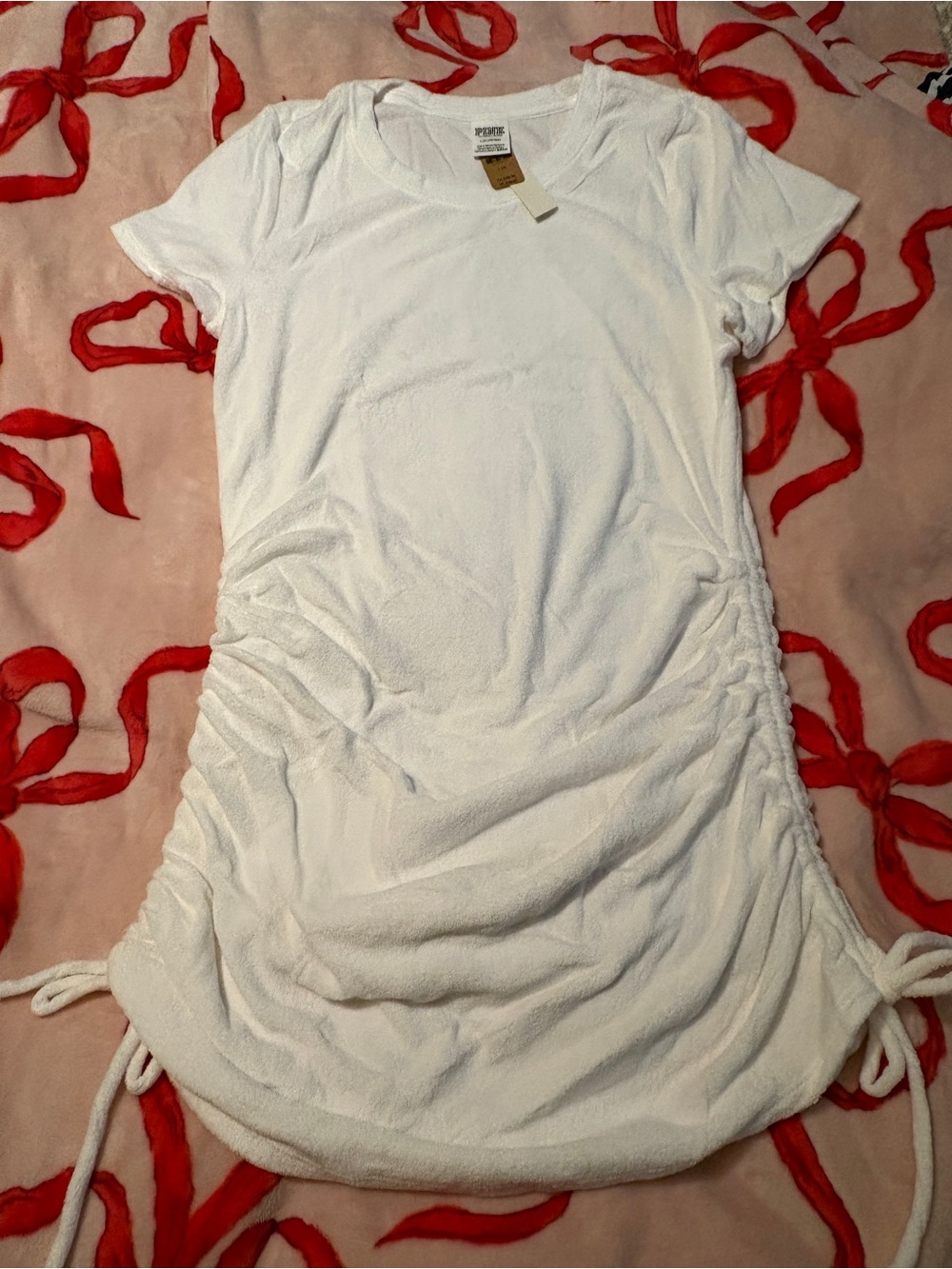 Pink Victoria Secret Swim Terry cloth Coverup. NWT white size Large